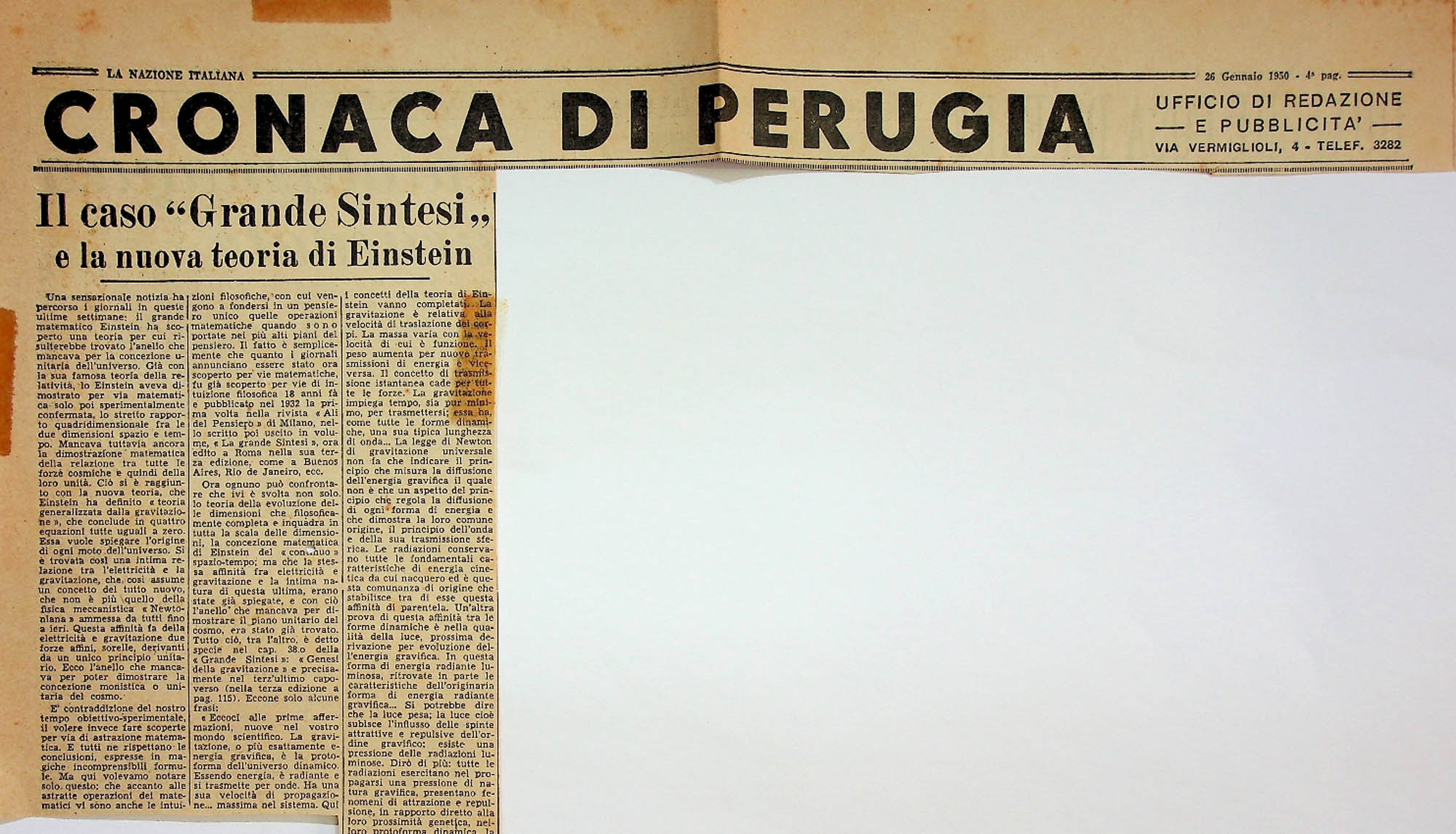 JN – 1950 (26 GENNAIO) LA NAZIONE ITALIANA – IL CASO GRANDE S (1)