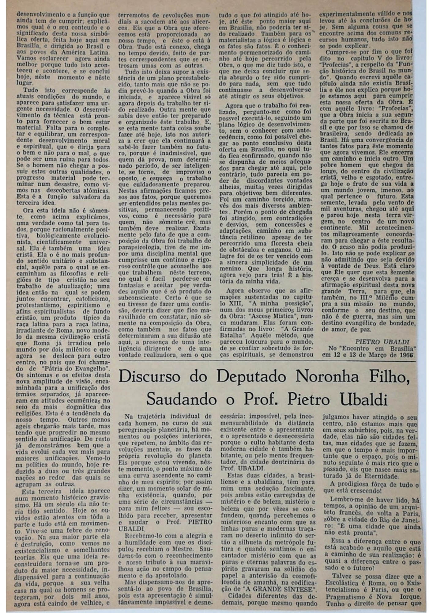 JN – 1966 (13 DE MARÇO) A NOSSA SIMBOLICA OFERTA AO BRASIL E AOS POVOS DA ( (3)