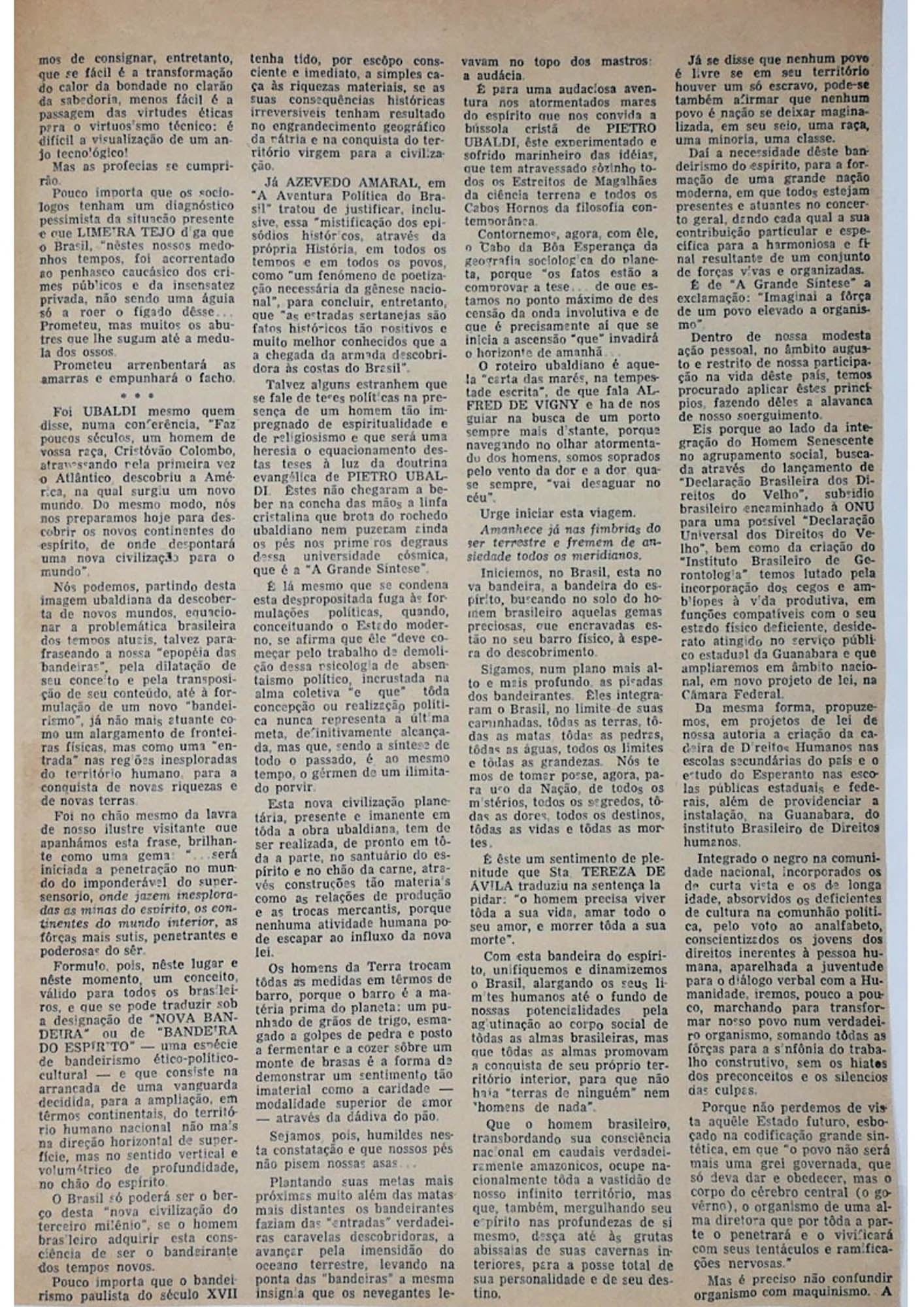 JN – 1966 (13 DE MARÇO) A NOSSA SIMBOLICA OFERTA AO BRASIL E AOS POVOS DA ( (5)