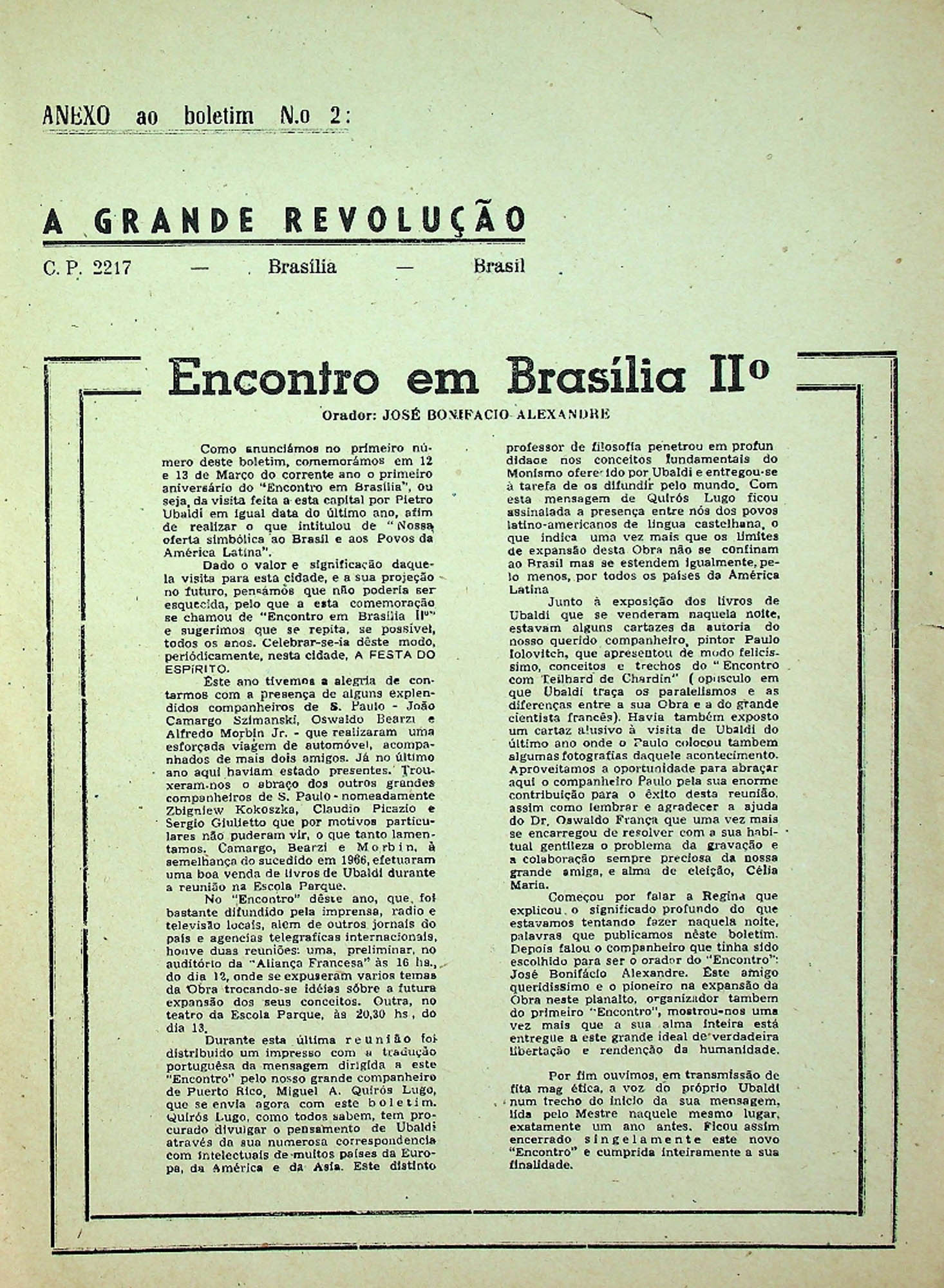 JN – 1967 (ABRIL) A GRANDE REVOLUÇÃO QUE SE AVIZINHA ANO 1 Nº2 (3)