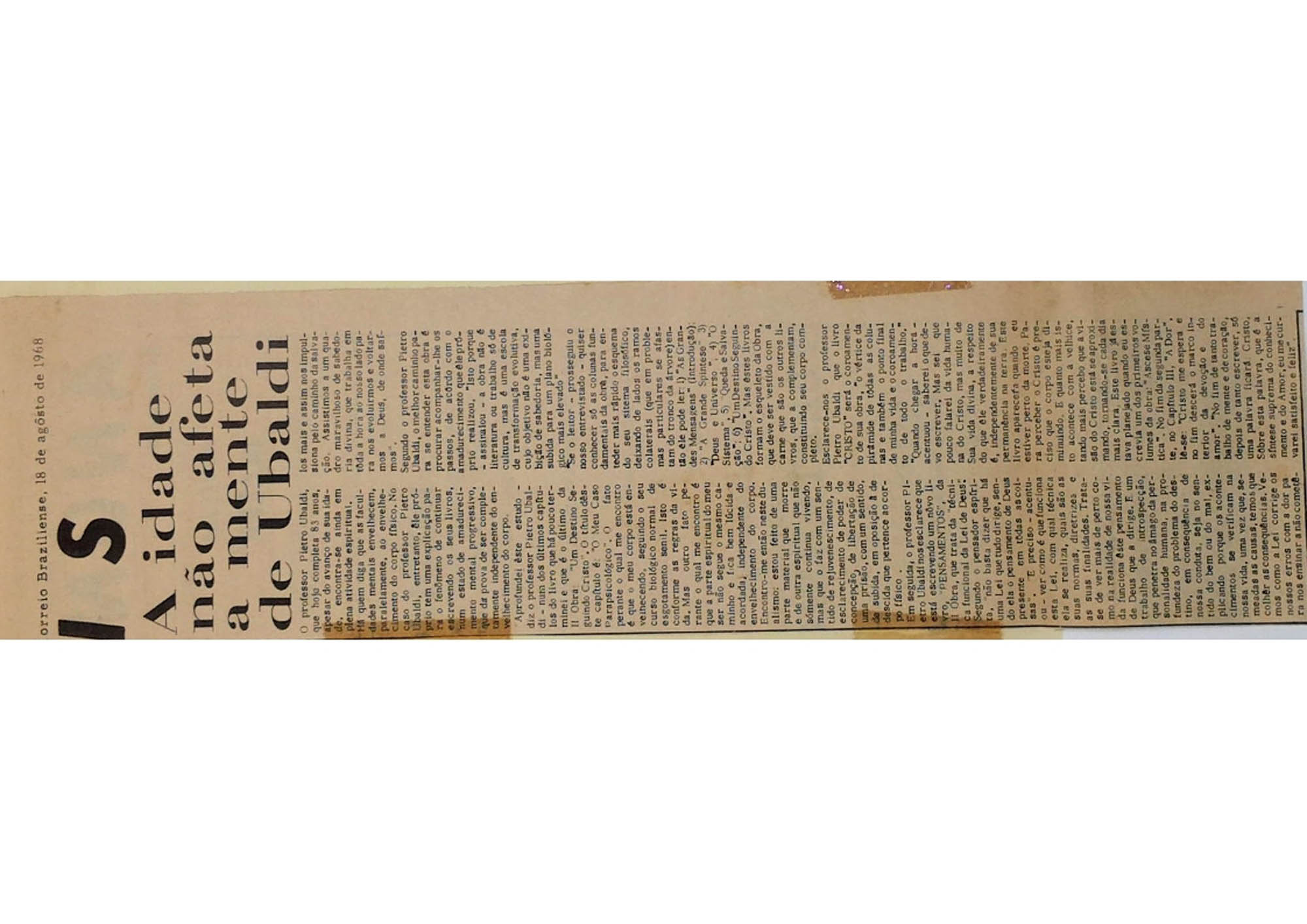 JN – 1968 (18 DE AGOSTO) A IDADE NAO AFETA A MENTE DE UBALDI