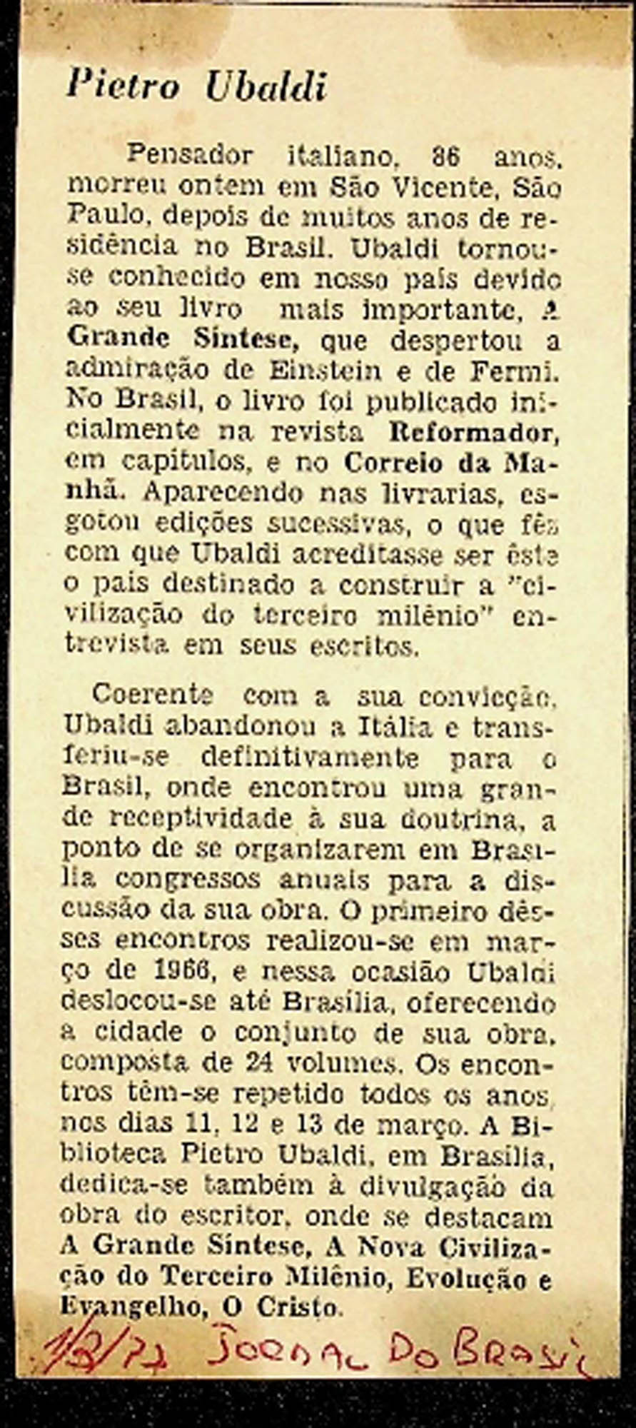 JN – 1972 (01 DE MARÇO) PIETRO UBALDI