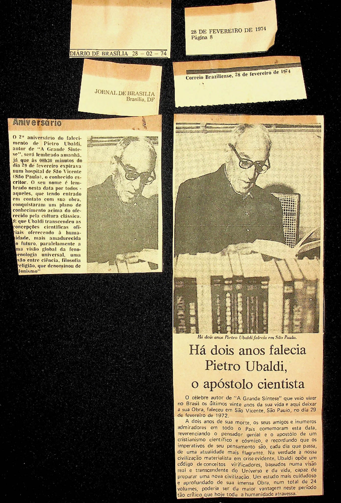 JN – 1972 (28 DE FEVEREIRO) HA DOIS ANOS FALECIA PIETRO UBALDI, O APOSTOLO CIENTISTA
