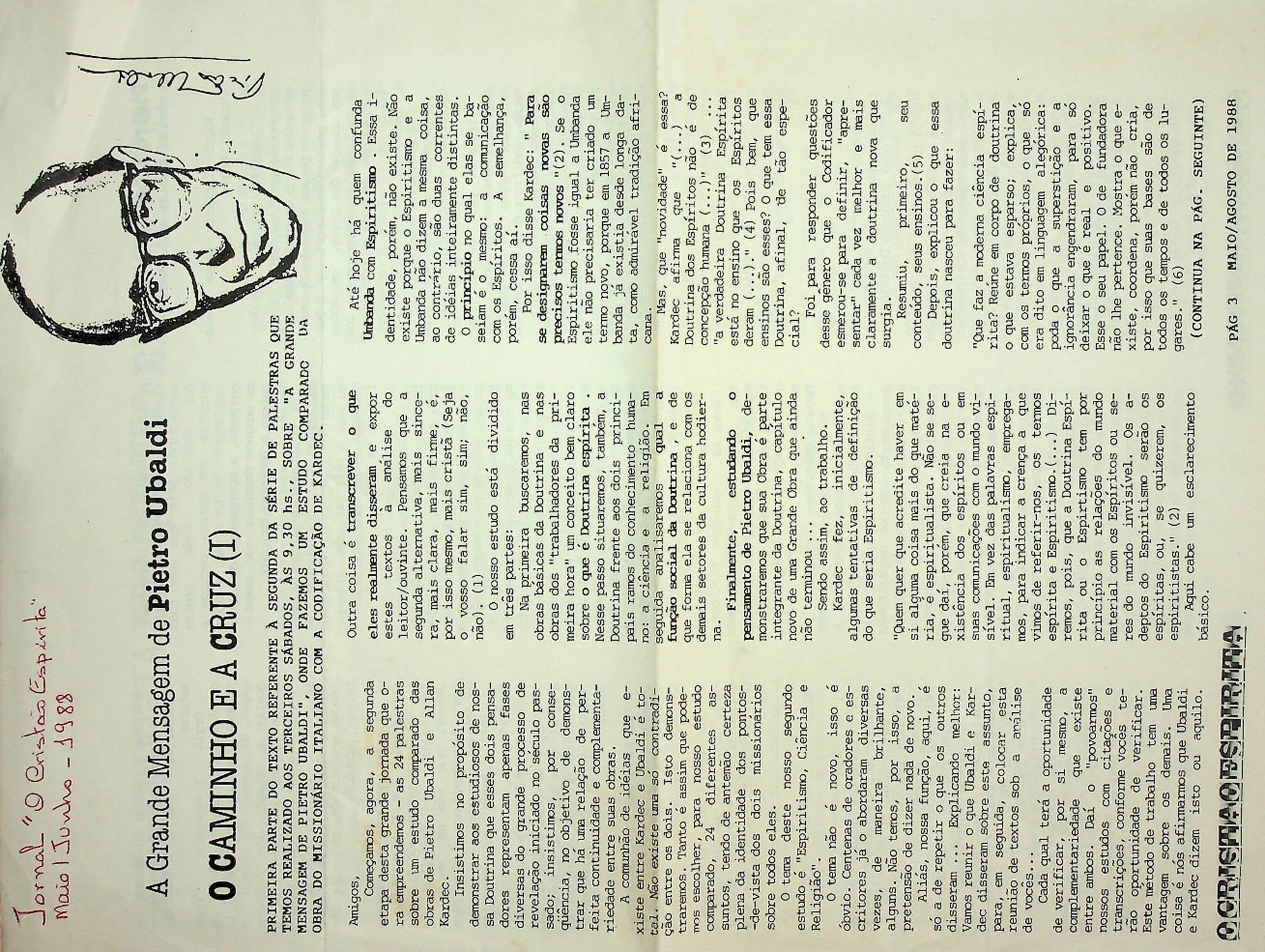 JN – 1988 (MAIO-JUNHO) A GRANDE MENSAGEM DE PIETRO UBALDI O CAMINHO E A CRUZ (I) (1)