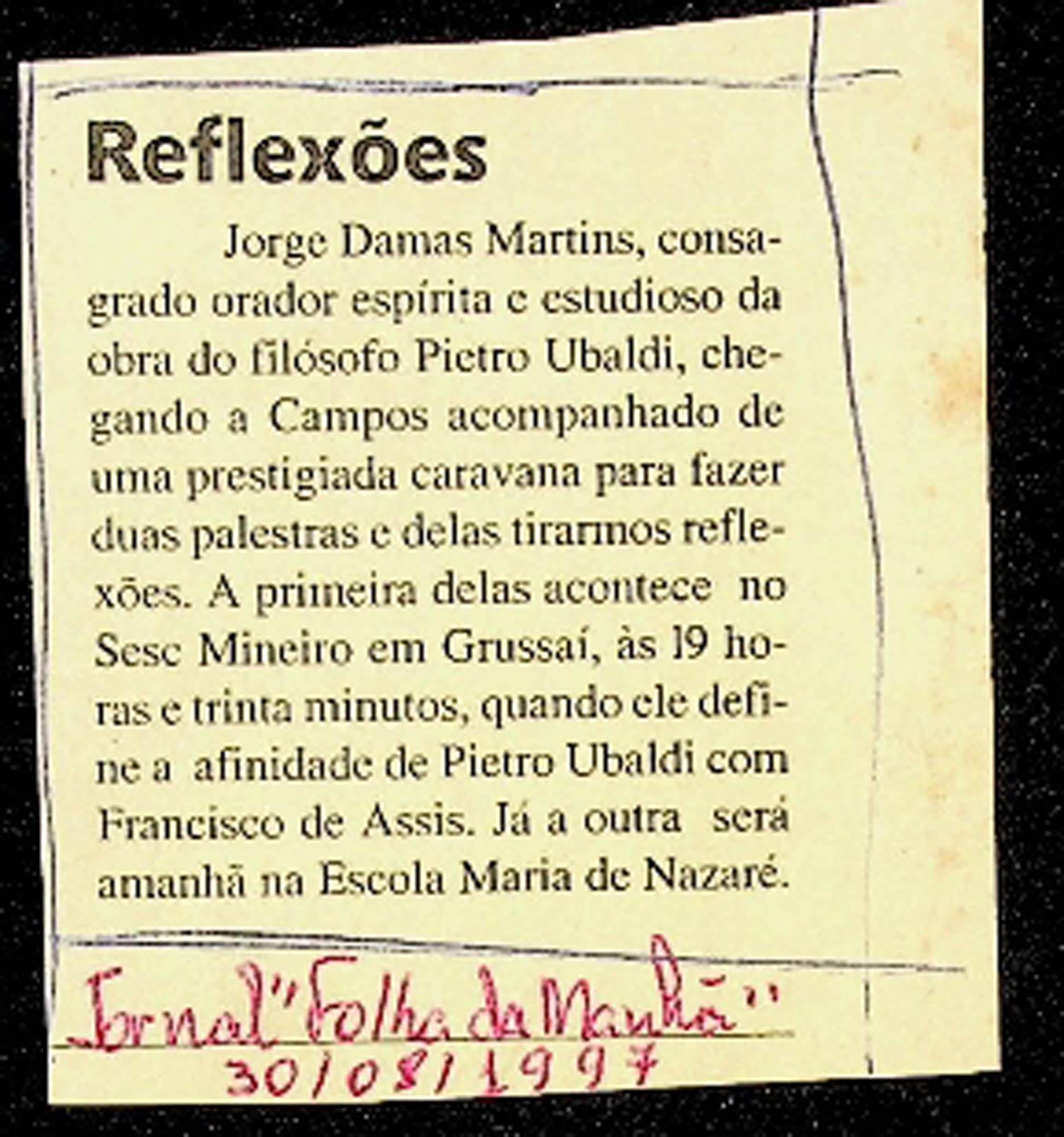 JN – 1997 (30 DE AGOSTO) REFLEXOES