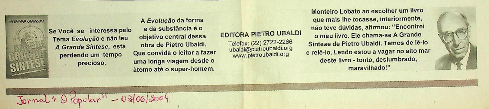 JN – 2004 (03 DE JUNHO) EDITORA PIETRO UBALDI