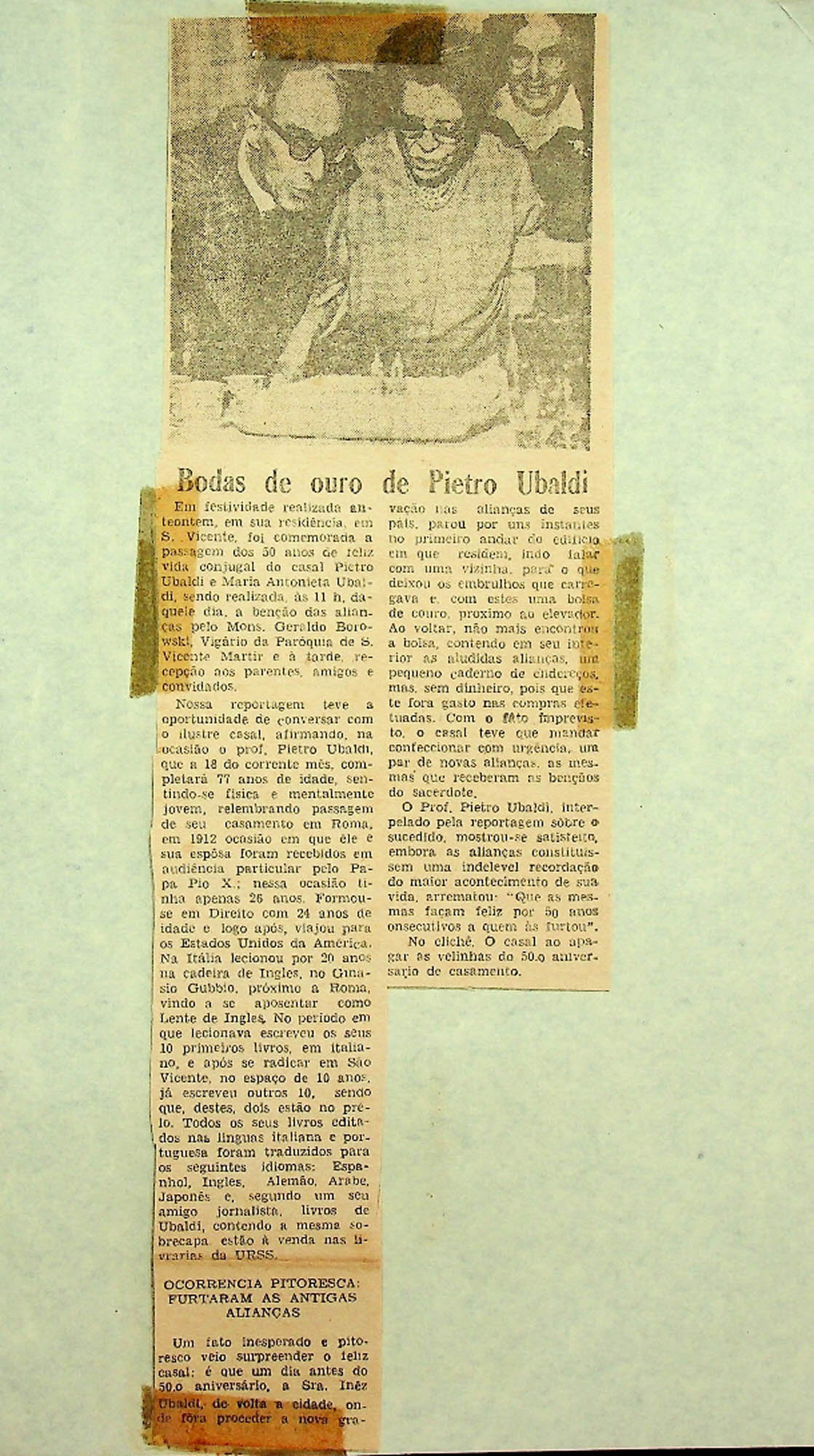 JN – BODAS DE OURO DE PIETRO UBALDI