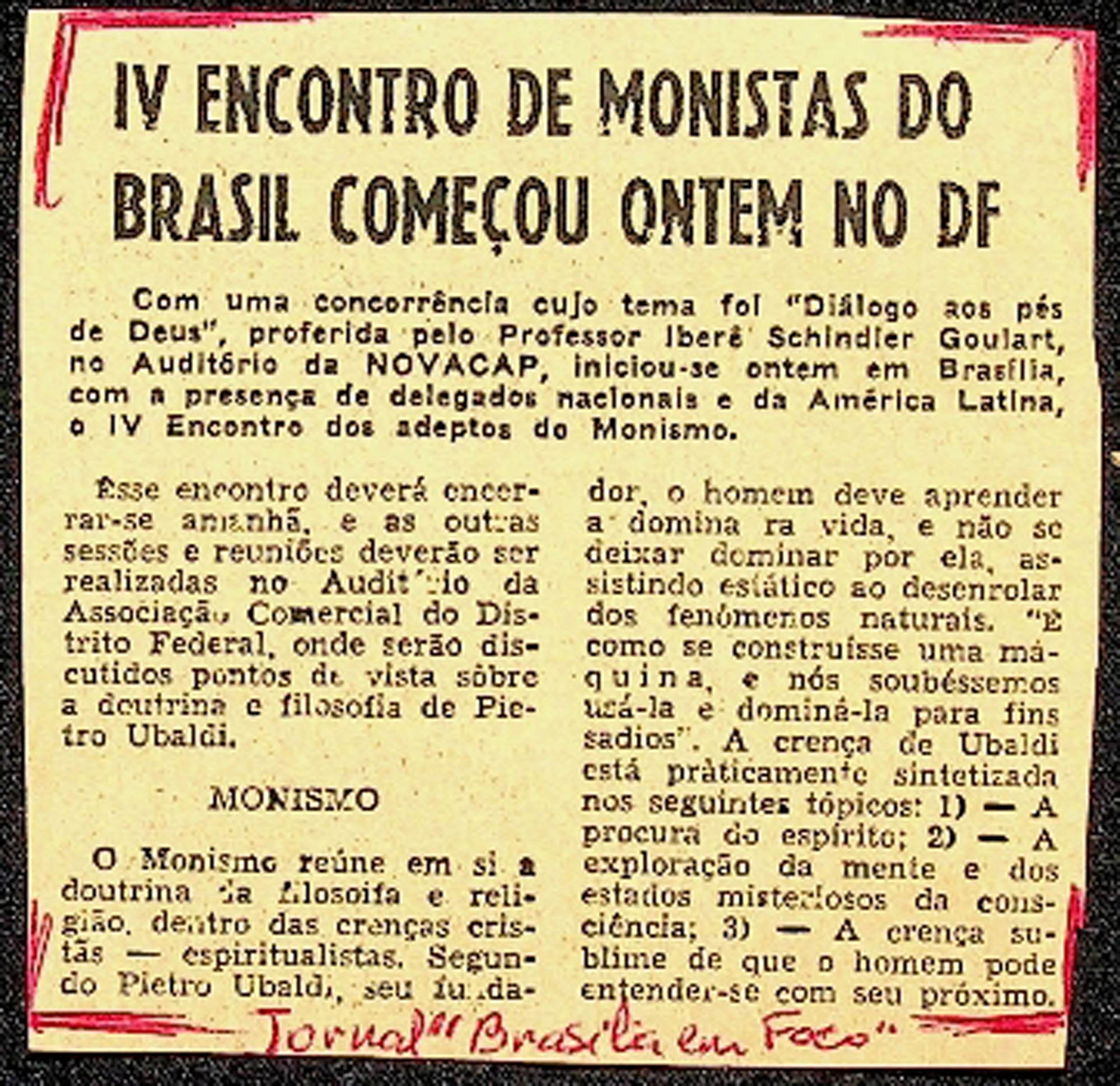 JN BRASÍLIA EM FOCO – IV ENCONTRO DE MONISTAS DO BRASIL COMEÇOU ONTEM NO DF