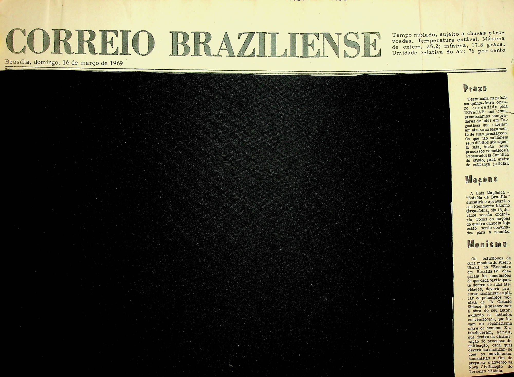 JN CORREIO BRAZILIENSE – 1969 (16 DE MARÇO) MONISMO