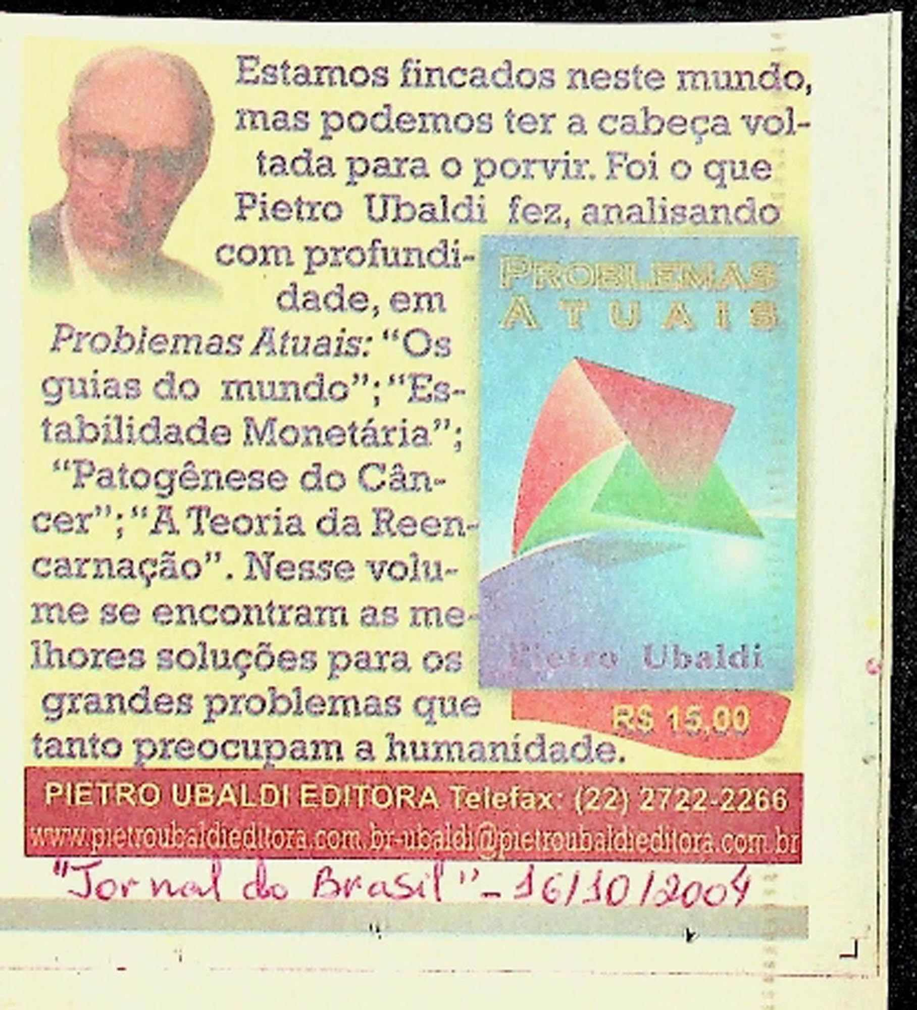 JN DO BRASIL – 2004 (16 DE OUTUBRO) PROBLEMAS ATUAIS