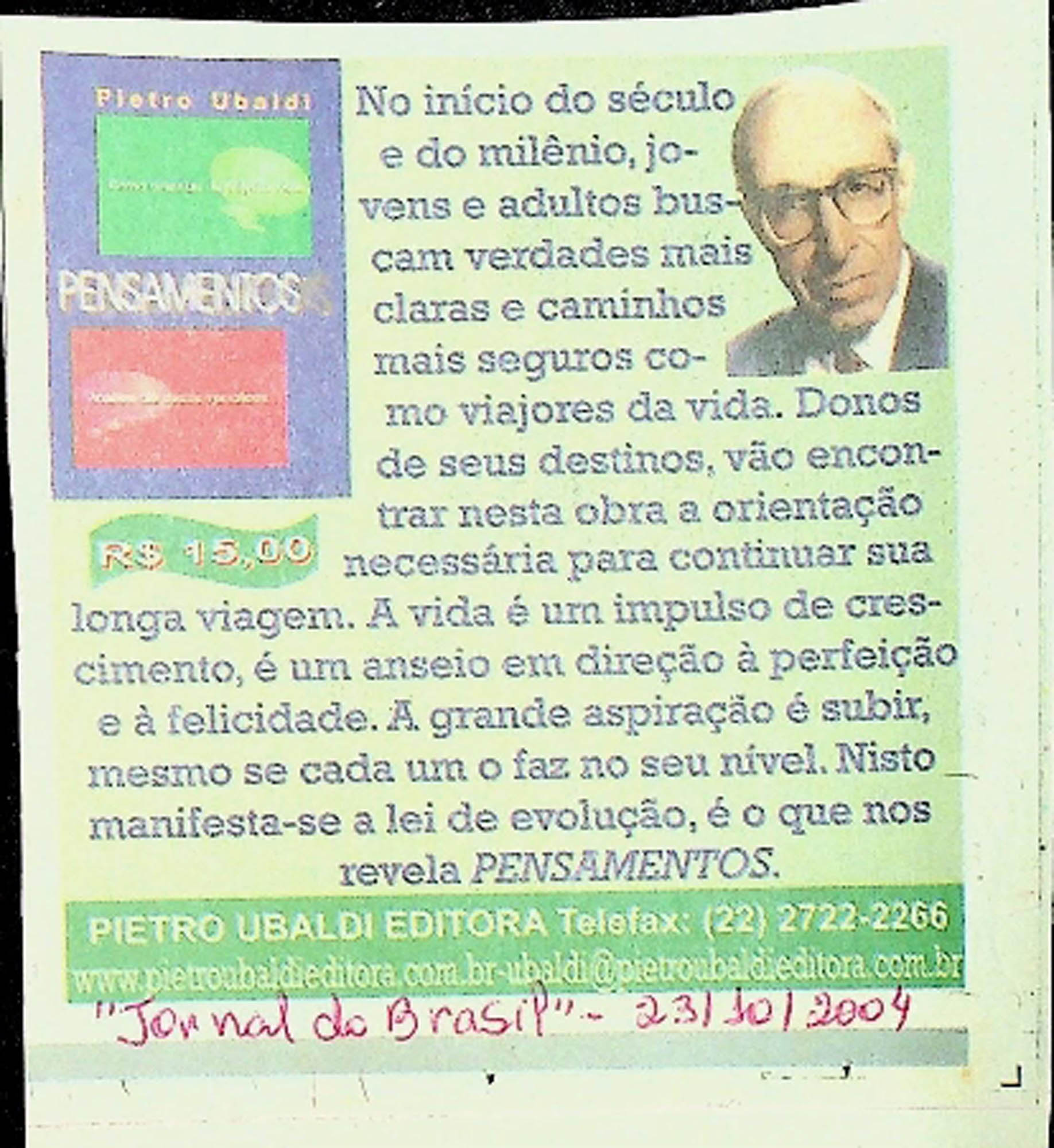 JN DO BRASIL – 2004 (23 DE OUTUBRO) PENSAMENTOS