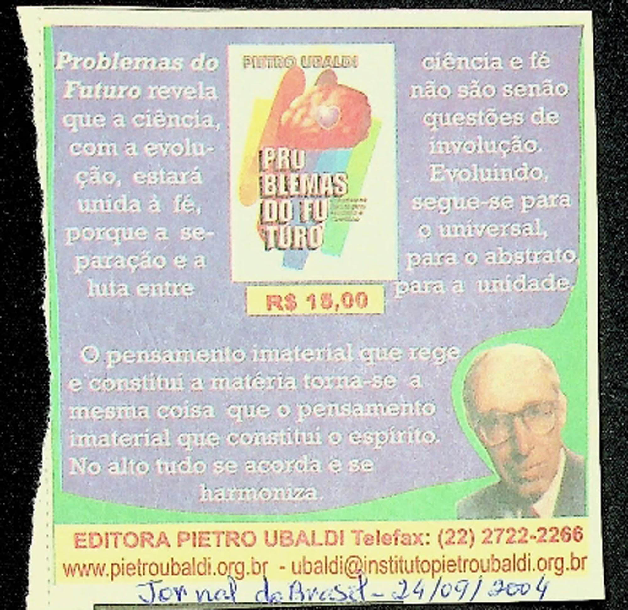 JN DO BRASIL – 2004 (24 DE SETEMBRO) PROBLEMAS DO FUTURO