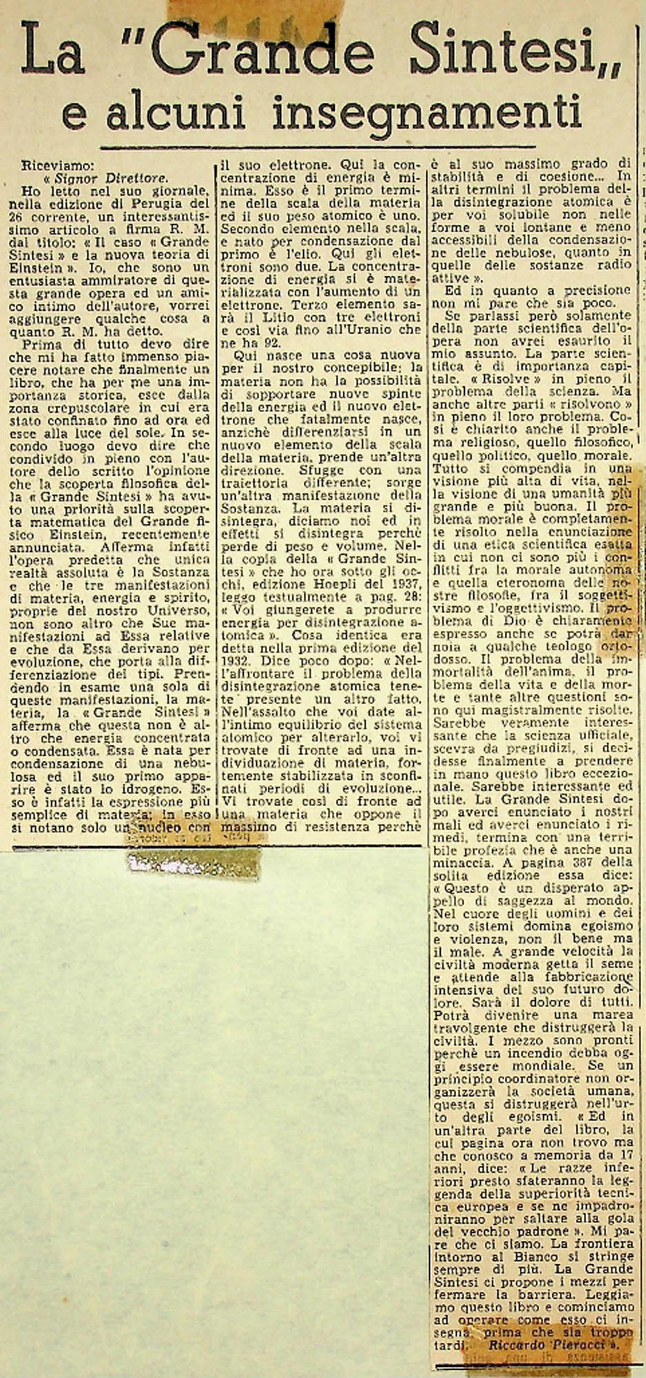 JN – LA GRANDE SINTESI E ALCUNI INSEGNAMENTI