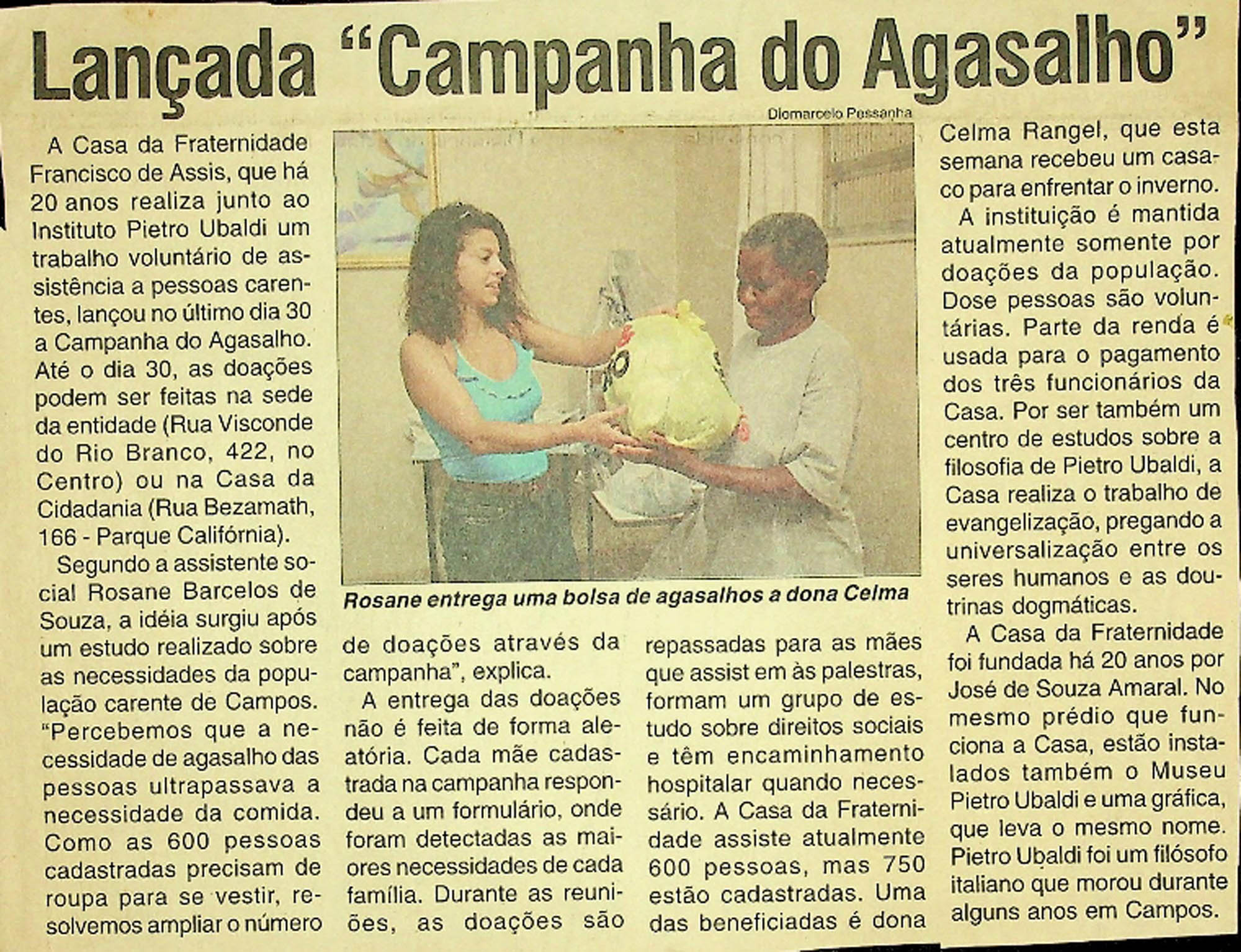 JN – LANÇADA – CAMPANHA DO AGASALHO