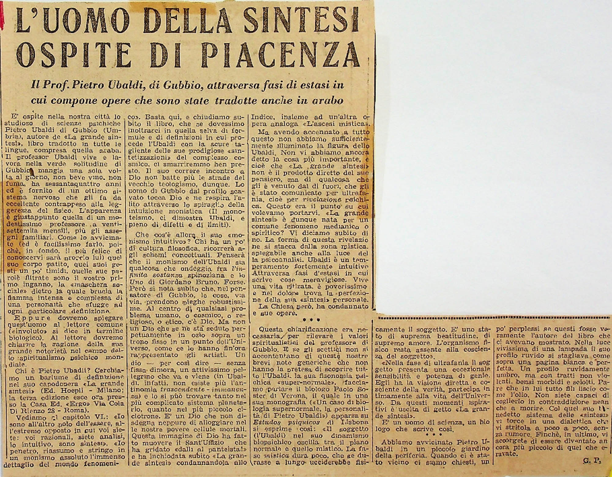 JN – L_ UOMO DELLA SINTESI OSPITE DI PIACENZA