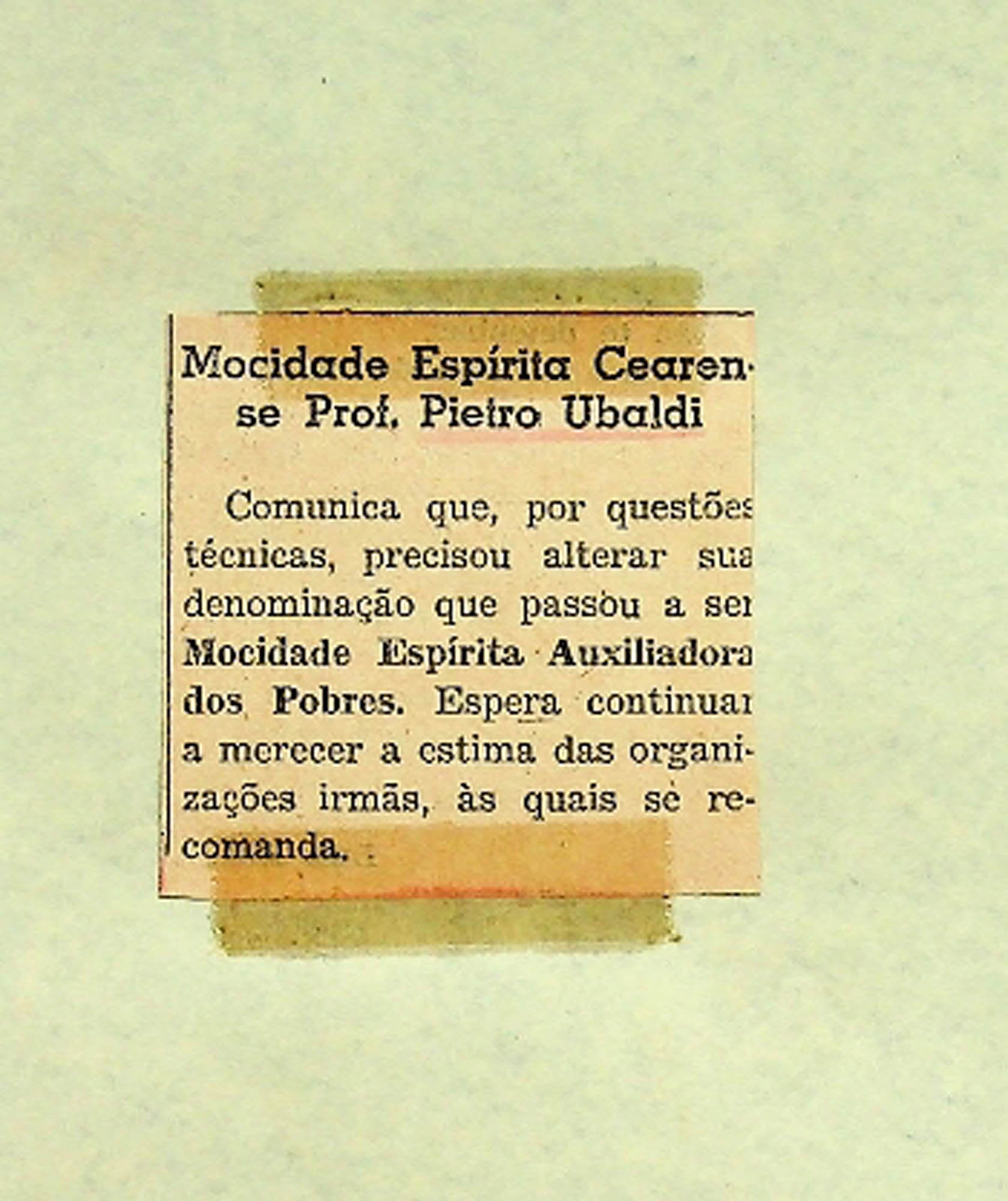 JN – MOCIDADE ESPÍRITA CEARENSE PROF. PIETRO UBALDI