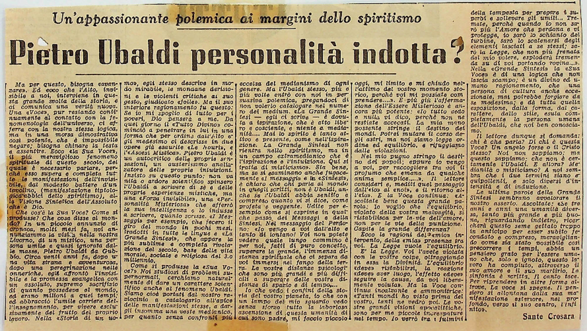 JN – PIETRO UBALDI PERSONALITÁ INDOTTA