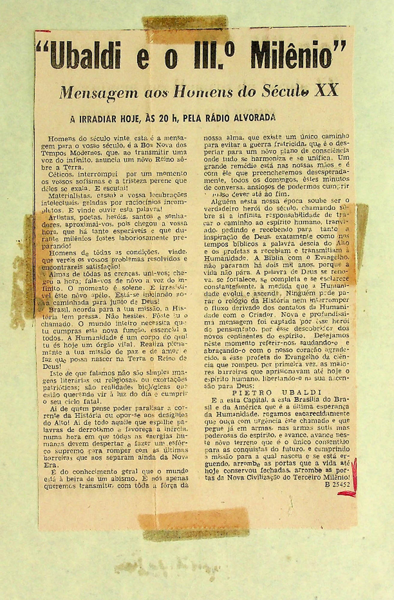JN – UBALDI E O IIIº MILÊNIO